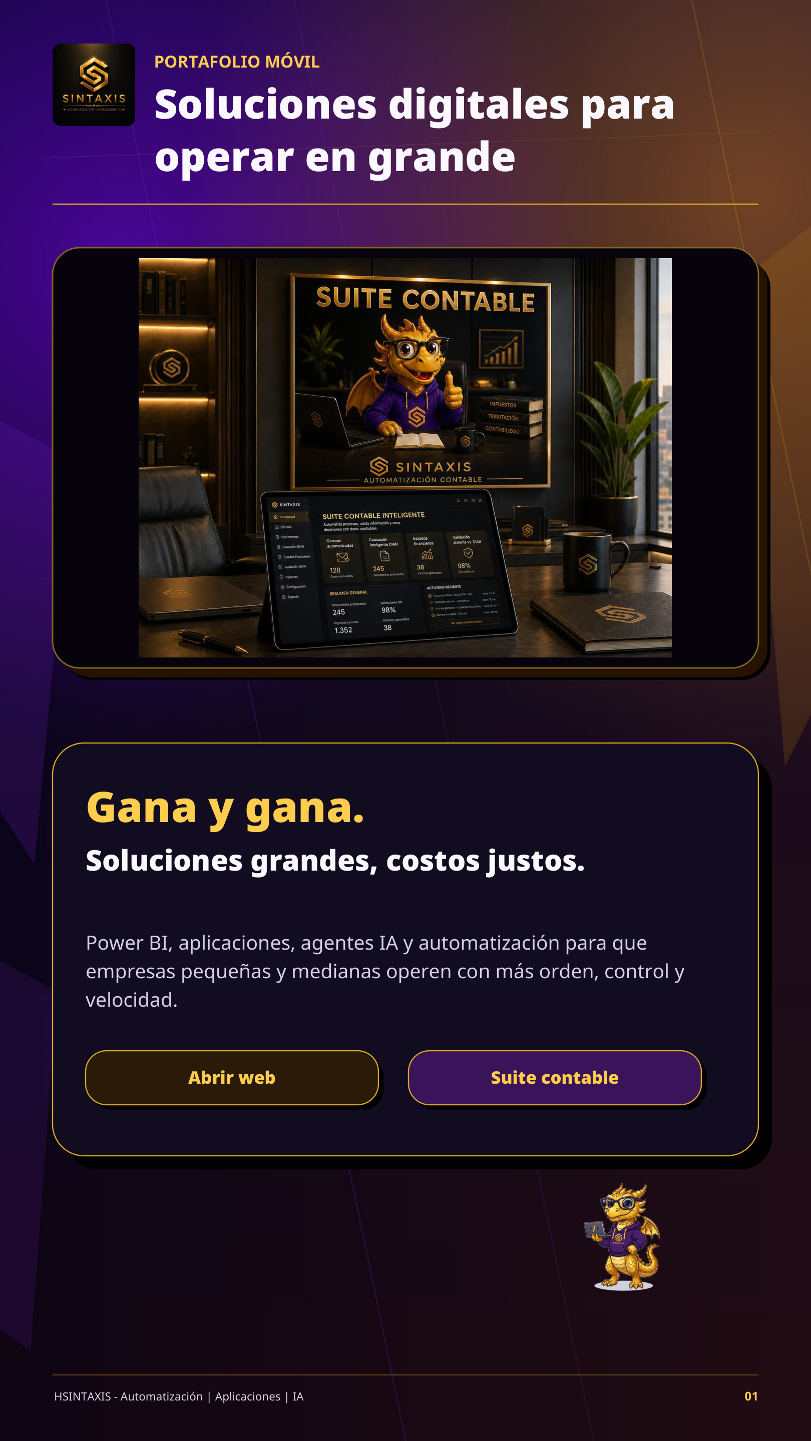 Página 1 del portafolio HSINTAXIS